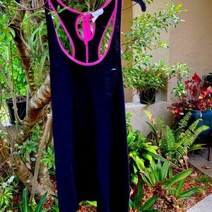 Black/Pink Speedo beach wear mini dress